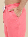 Mens Pink Cotton Fleece Pink Winter Shorts