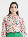 Premium Micro Digital Print Puff Sleeve Shirt