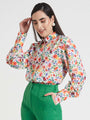 Premium Micro Digital Print Puff Sleeve Shirt