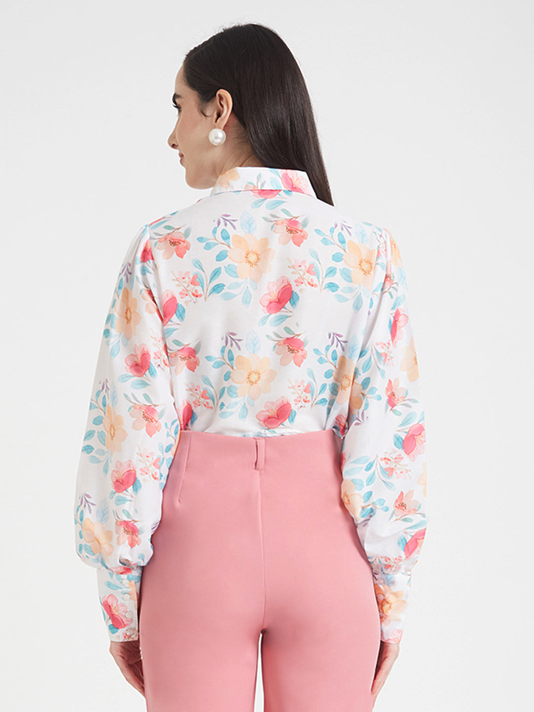 Premium Muslin Digital Print Puff Sleeve Shirt