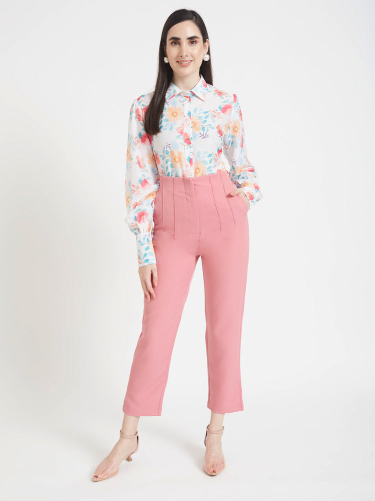 Premium Muslin Digital Print Puff Sleeve Shirt