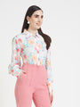 Premium Muslin Digital Print Puff Sleeve Shirt