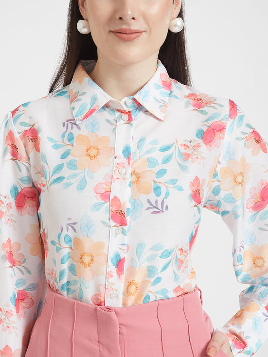 Premium Muslin Digital Print Puff Sleeve Shirt