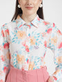 Premium Muslin Digital Print Puff Sleeve Shirt