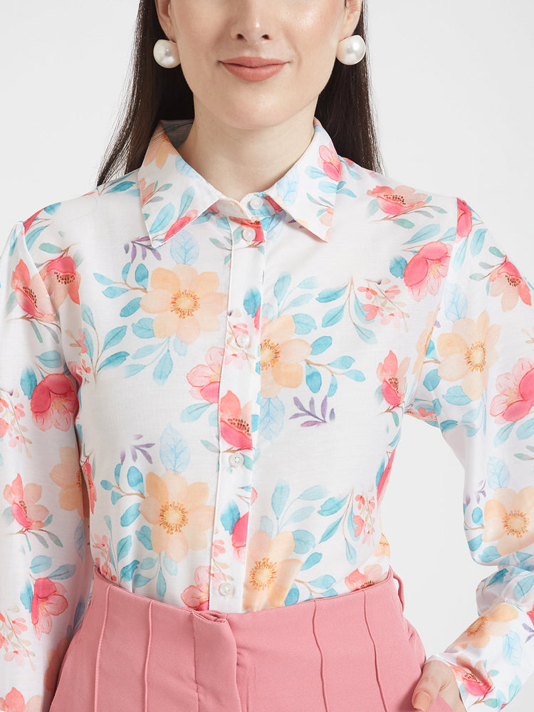 Premium Muslin Digital Print Puff Sleeve Shirt