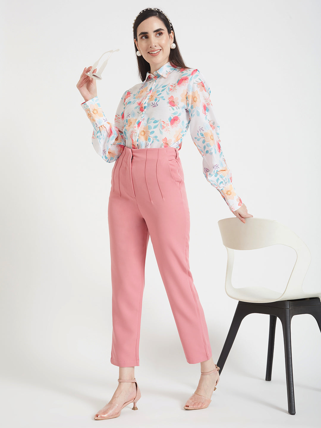 Premium Muslin Digital Print Puff Sleeve Shirt