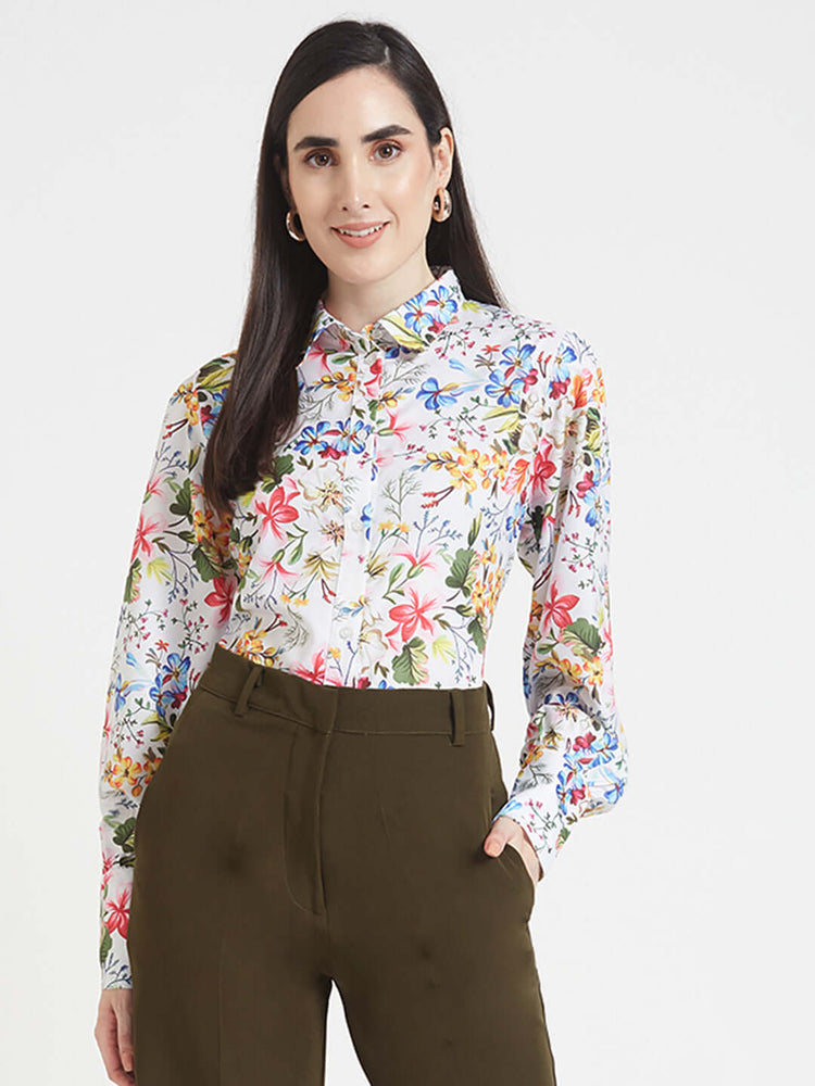 Premium Micro Digital Print Puff Sleeve Shirt