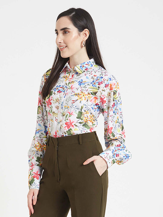 Premium Micro Digital Print Puff Sleeve Shirt