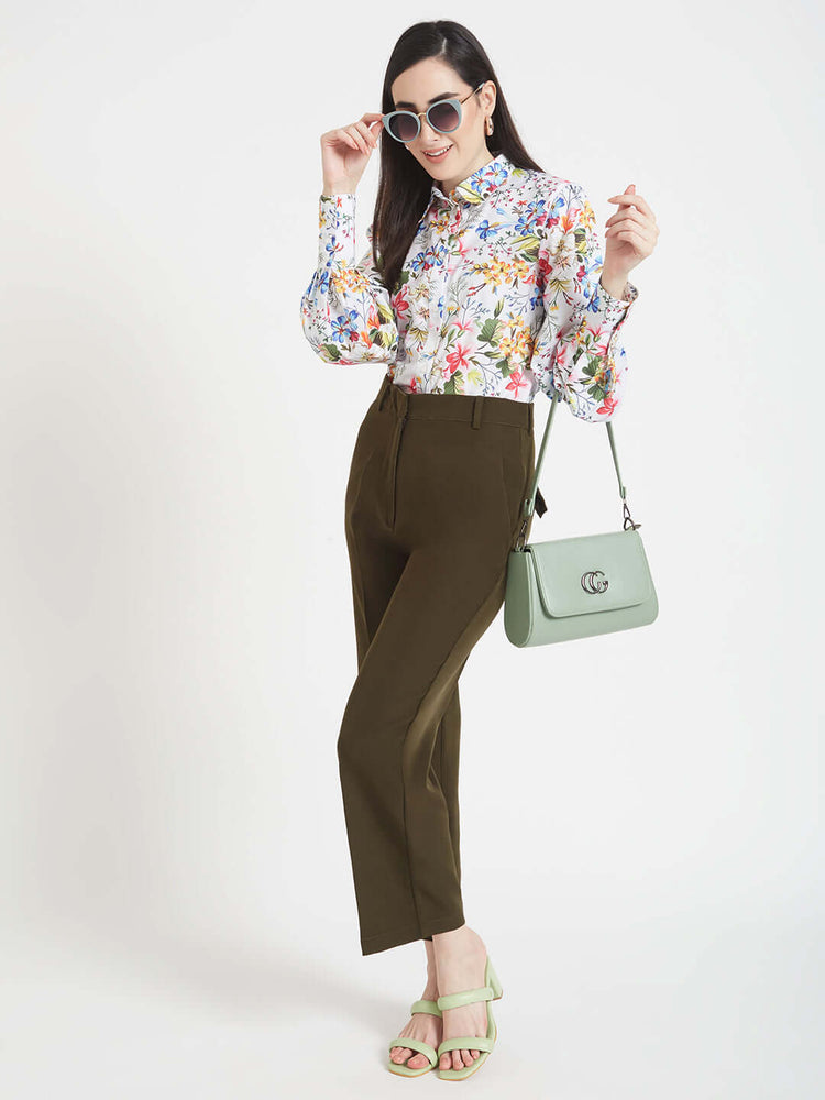 Premium Micro Digital Print Puff Sleeve Shirt