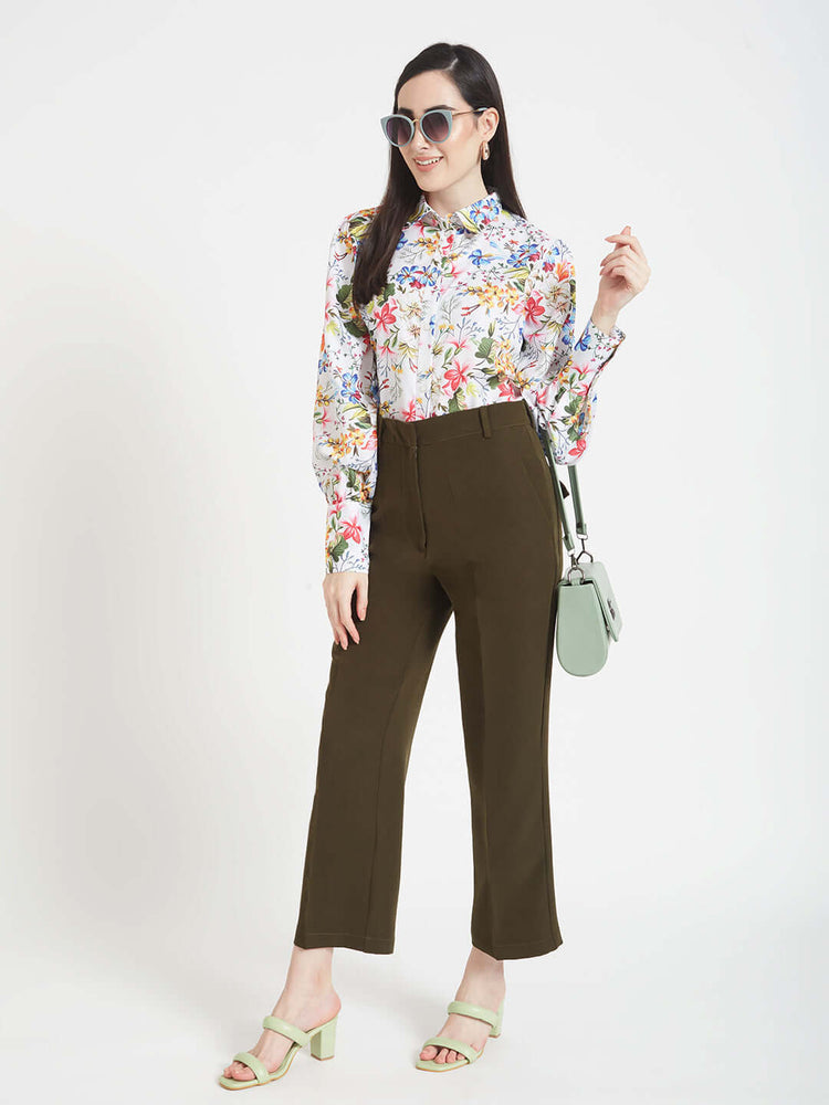 Premium Micro Digital Print Puff Sleeve Shirt