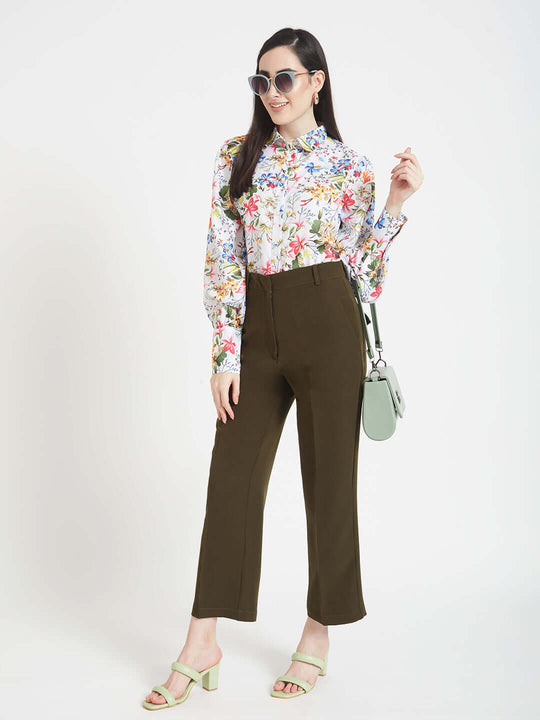 Premium Micro Digital Print Puff Sleeve Shirt