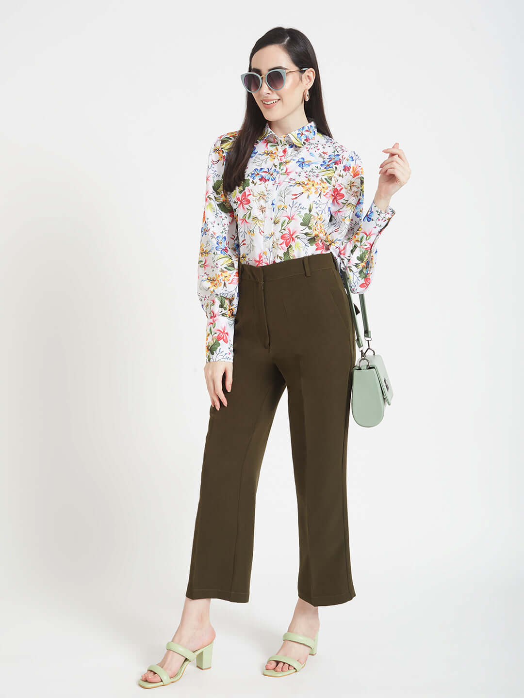 Premium Micro Digital Print Puff Sleeve Shirt