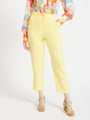 Women'S Luxury Banana Crepe Iris Yellow Skin Fit Multi Pleated Trouser