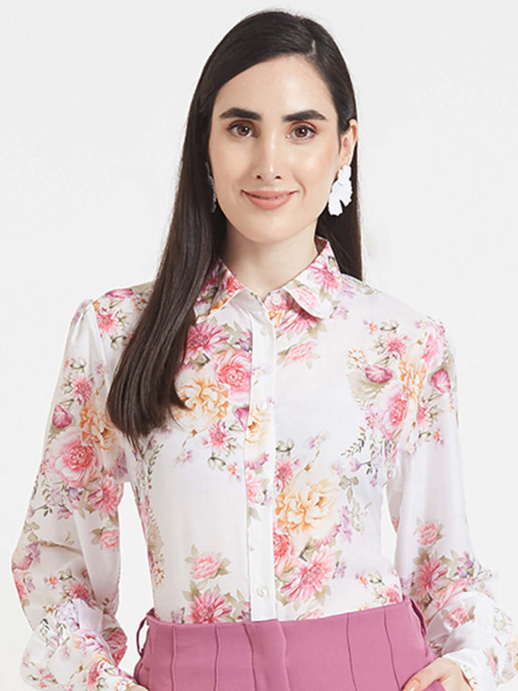 Premium Muslin Digital Print Puff Sleeve Shirt
