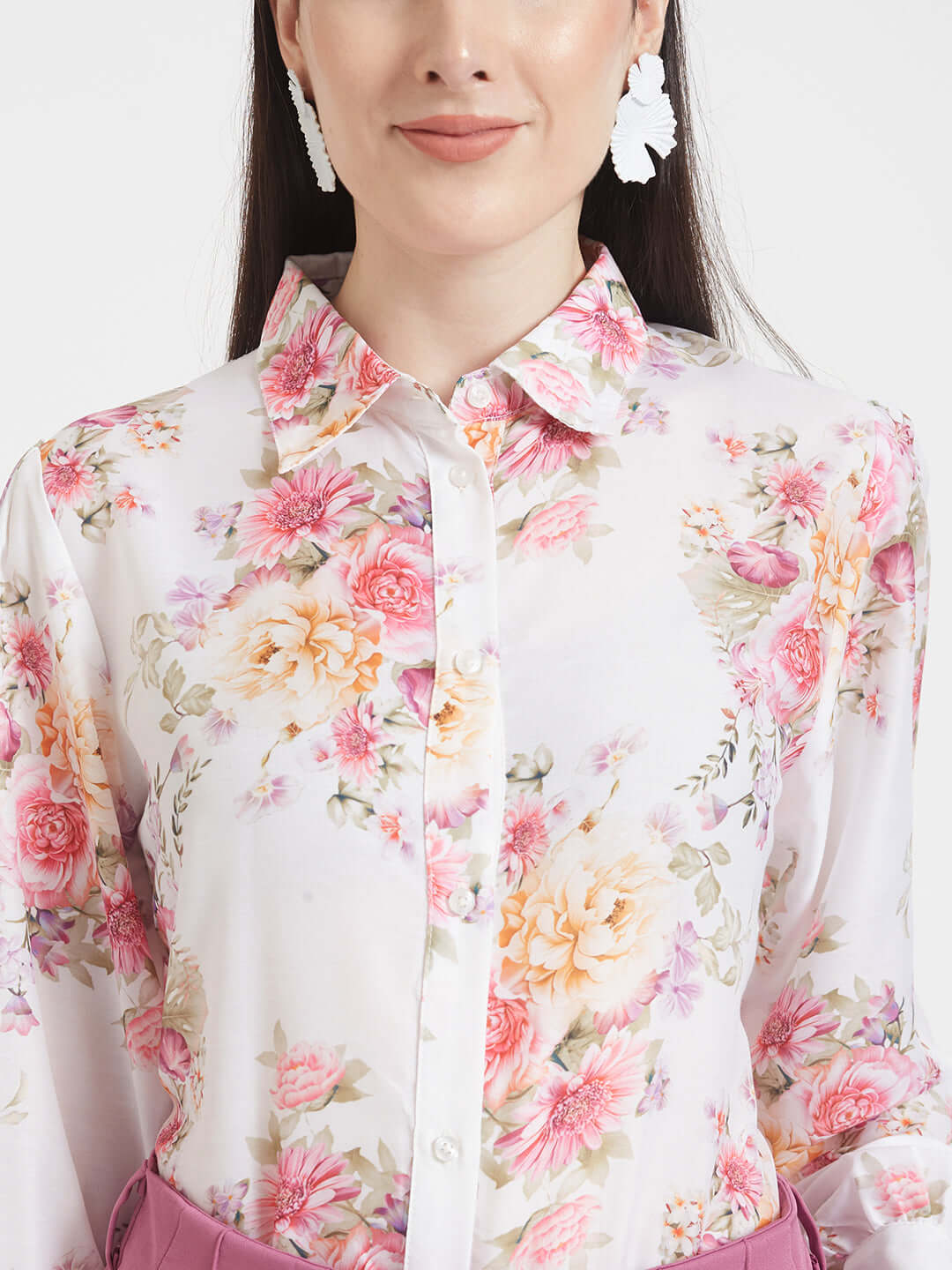 Premium Muslin Digital Print Puff Sleeve Shirt