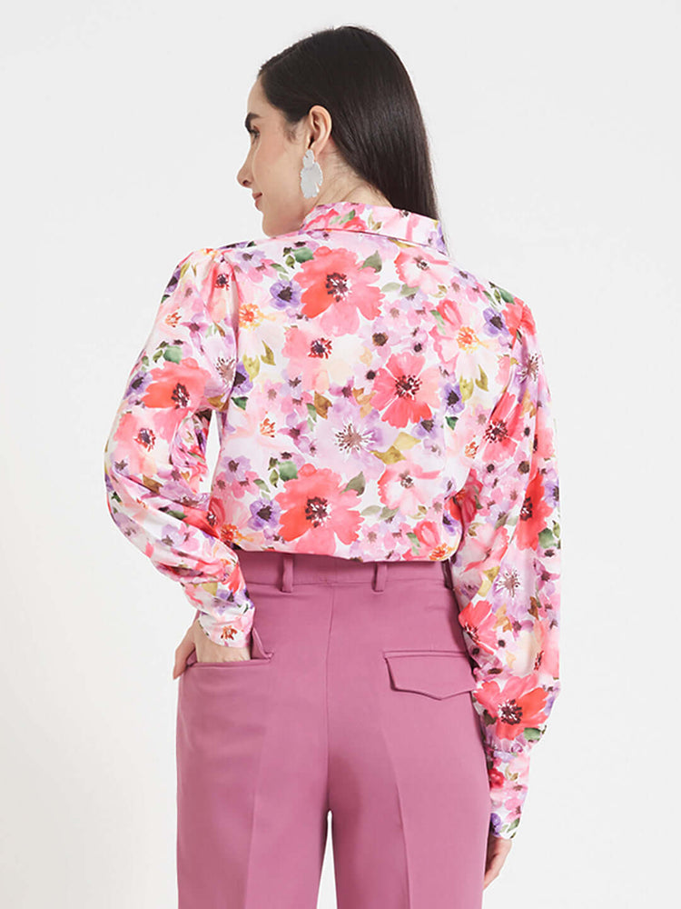 Premium American Crepe Digital Print Puff Sleeve Shirt