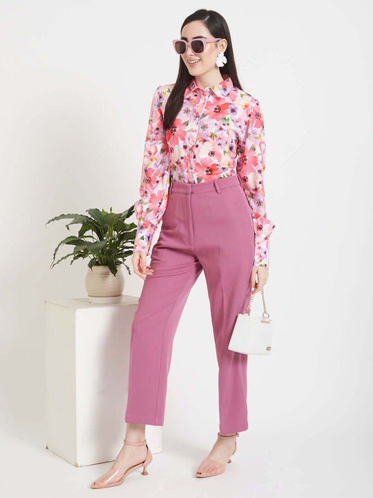 Premium American Crepe Digital Print Puff Sleeve Shirt