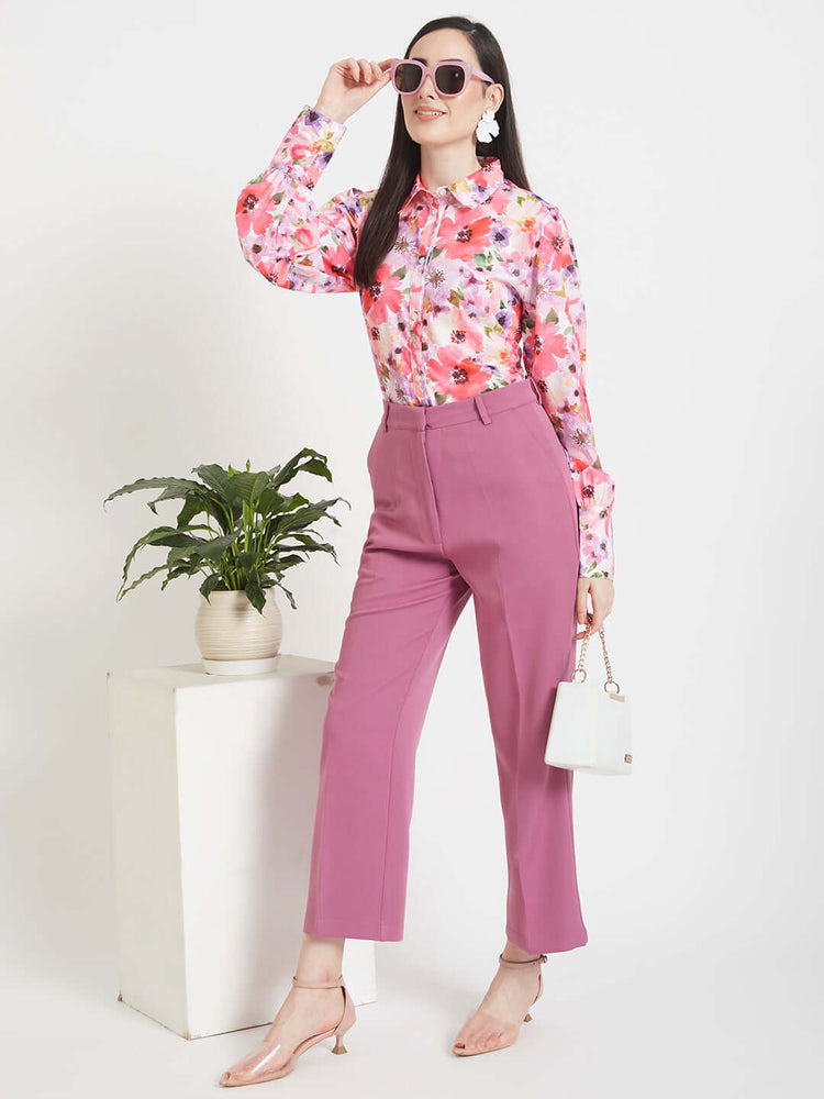 Premium American Crepe Digital Print Puff Sleeve Shirt