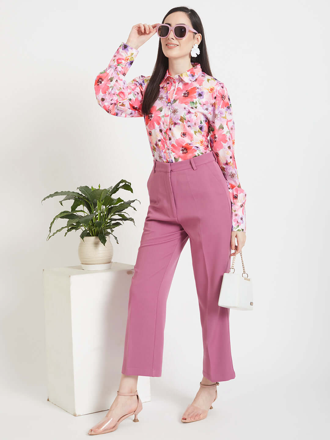 Premium American Crepe Digital Print Puff Sleeve Shirt