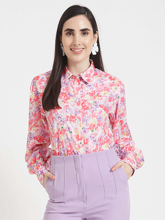 Premium Micro Digital Print Puff Sleeve Shirt