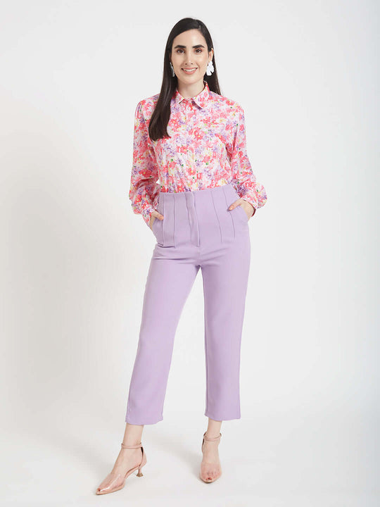 Premium Micro Digital Print Puff Sleeve Shirt