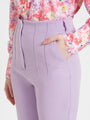 Women'S Luxury Banana Crepe Lilac Skin Fit Multi Pleated Trouser