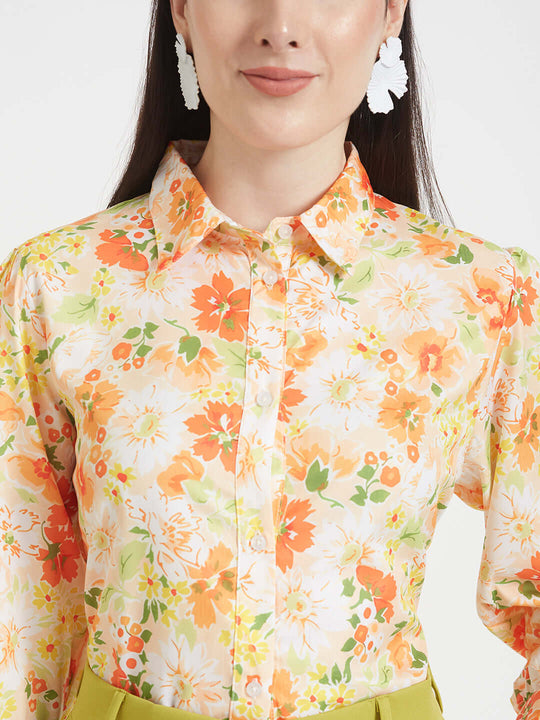 Premium American Crepe Digital Print Puff Sleeve Shirt