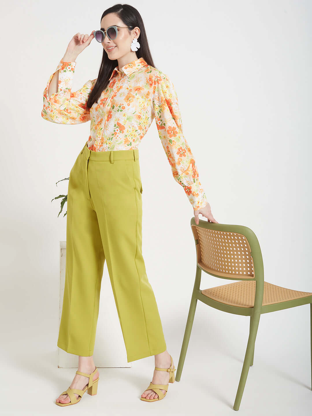 Premium American Crepe Digital Print Puff Sleeve Shirt