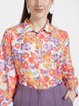 Luxury Muslin Digital Print Puff Sleeve Shirt