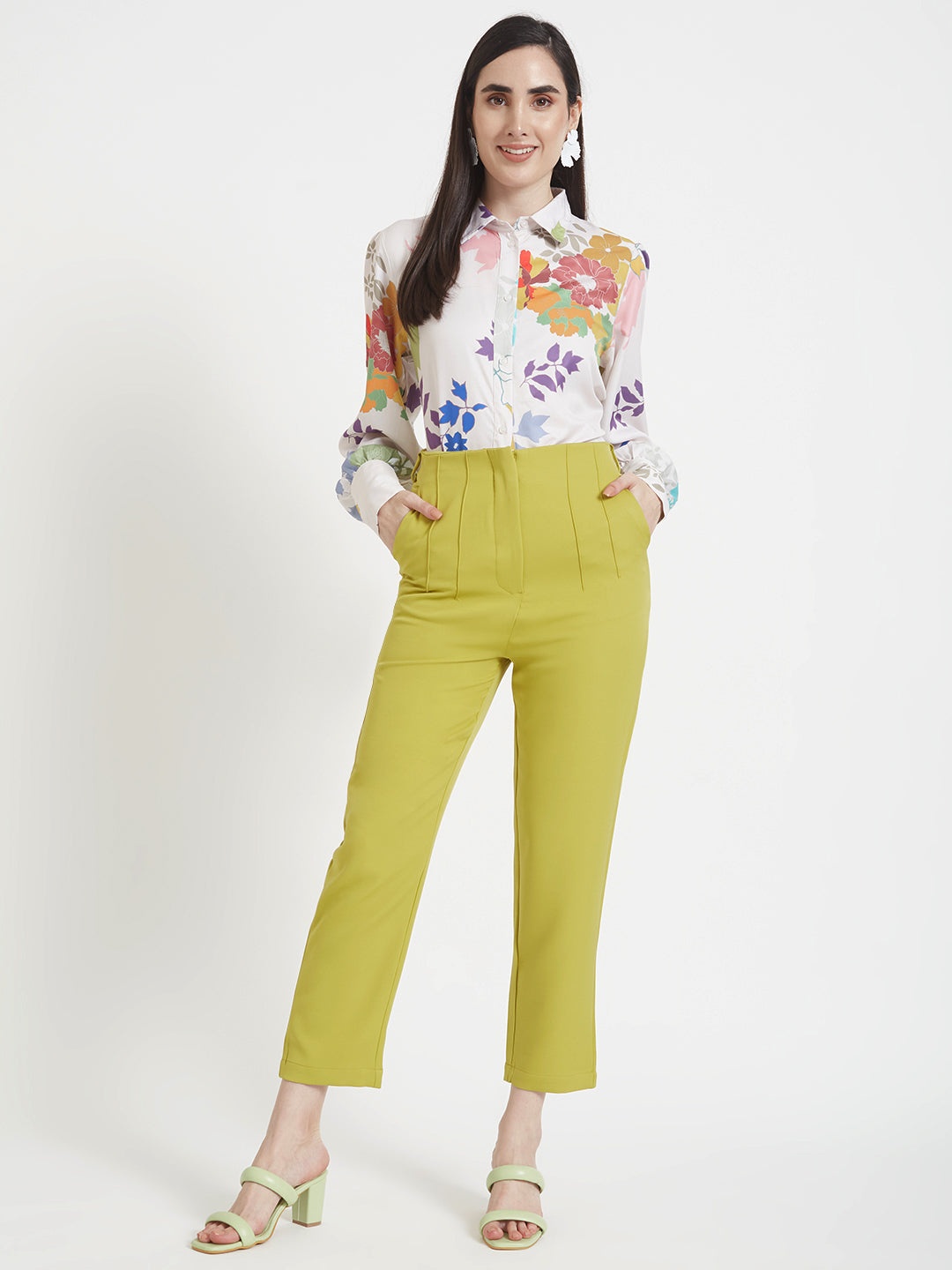 Premium Micro Digital Print Puff Sleeve Shirt