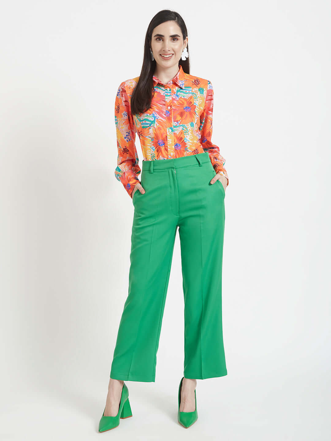 Premium American Crepe Digital Print Puff Sleeve Shirt