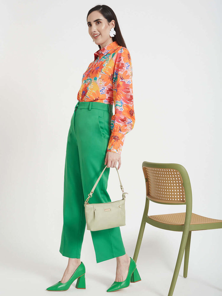 Premium American Crepe Digital Print Puff Sleeve Shirt