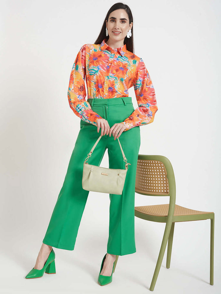 Premium American Crepe Digital Print Puff Sleeve Shirt