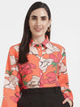 Luxury Cambric Digital Print Puff Sleeve Shirt