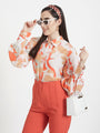 Luxury Cambric Digital Print Puff Sleeve Shirt