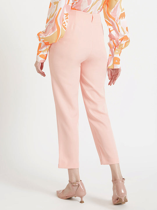 Women'S Luxury Banana Crepe Peach Skin Fit Multi Pleated Trouser