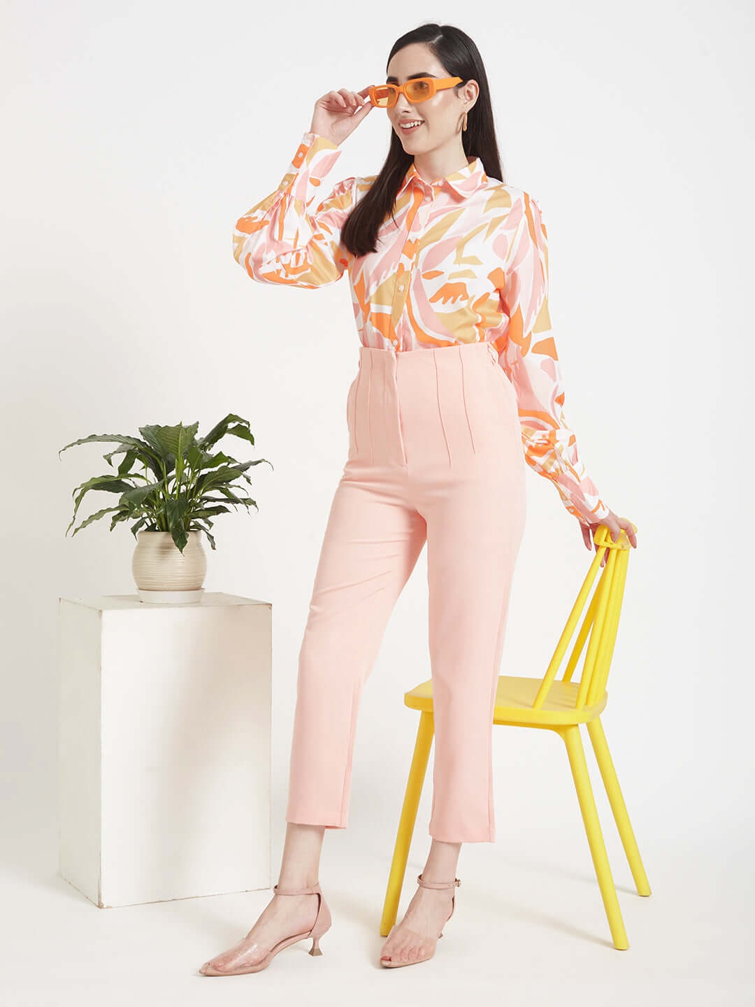 Premium American Crepe Digital Print Puff Sleeve Shirt