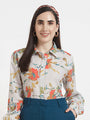 Luxury Cambric Digital Print Puff Sleeve Shirt