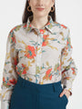 Luxury Cambric Digital Print Puff Sleeve Shirt