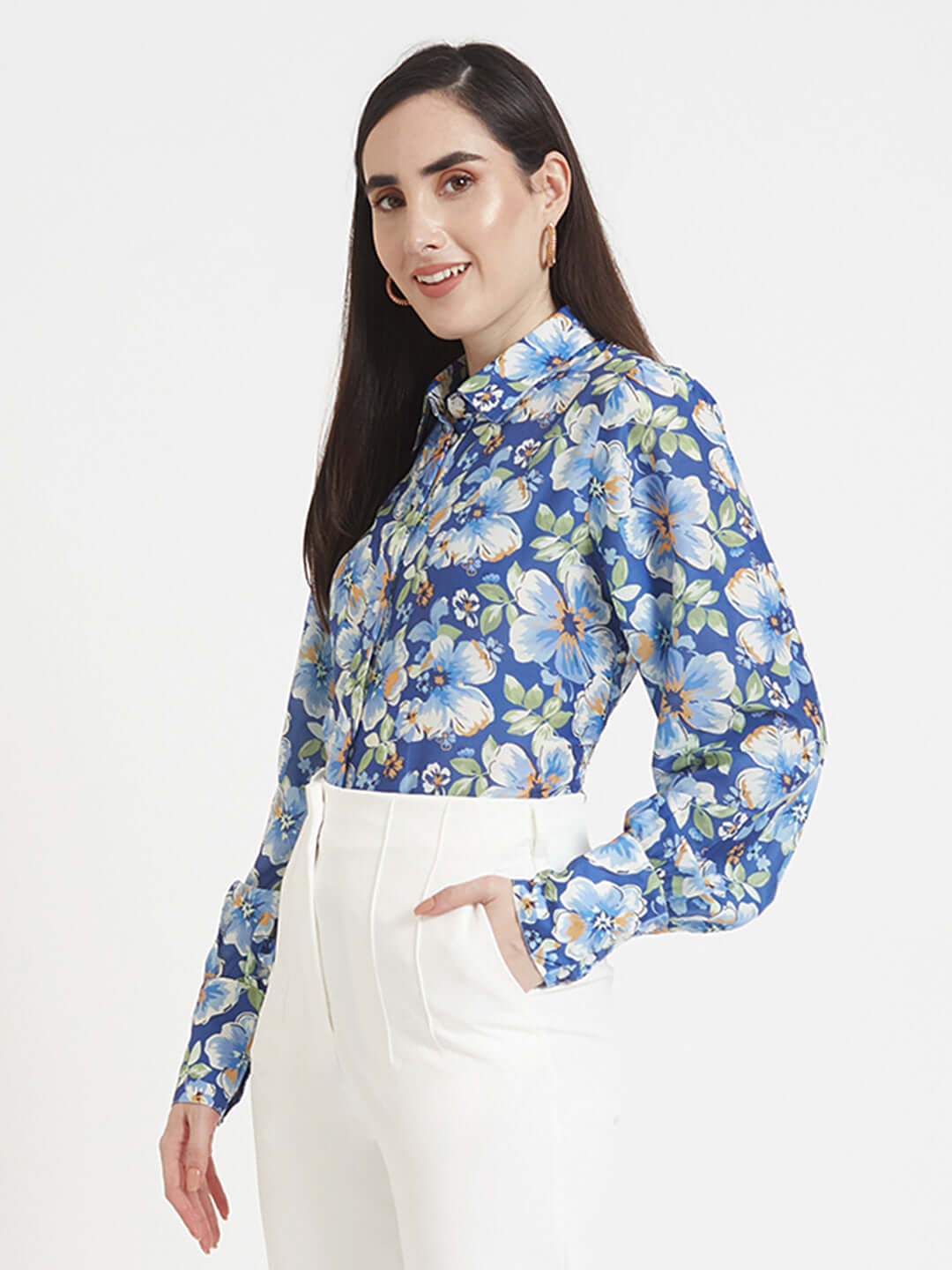 Premium Muslin Digital Print Puff Sleeve Shirt