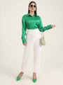Women'S Luxury Banana Crepe Off White C Pant
