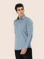 Premium Cotton Satin Marble Blue Shirt