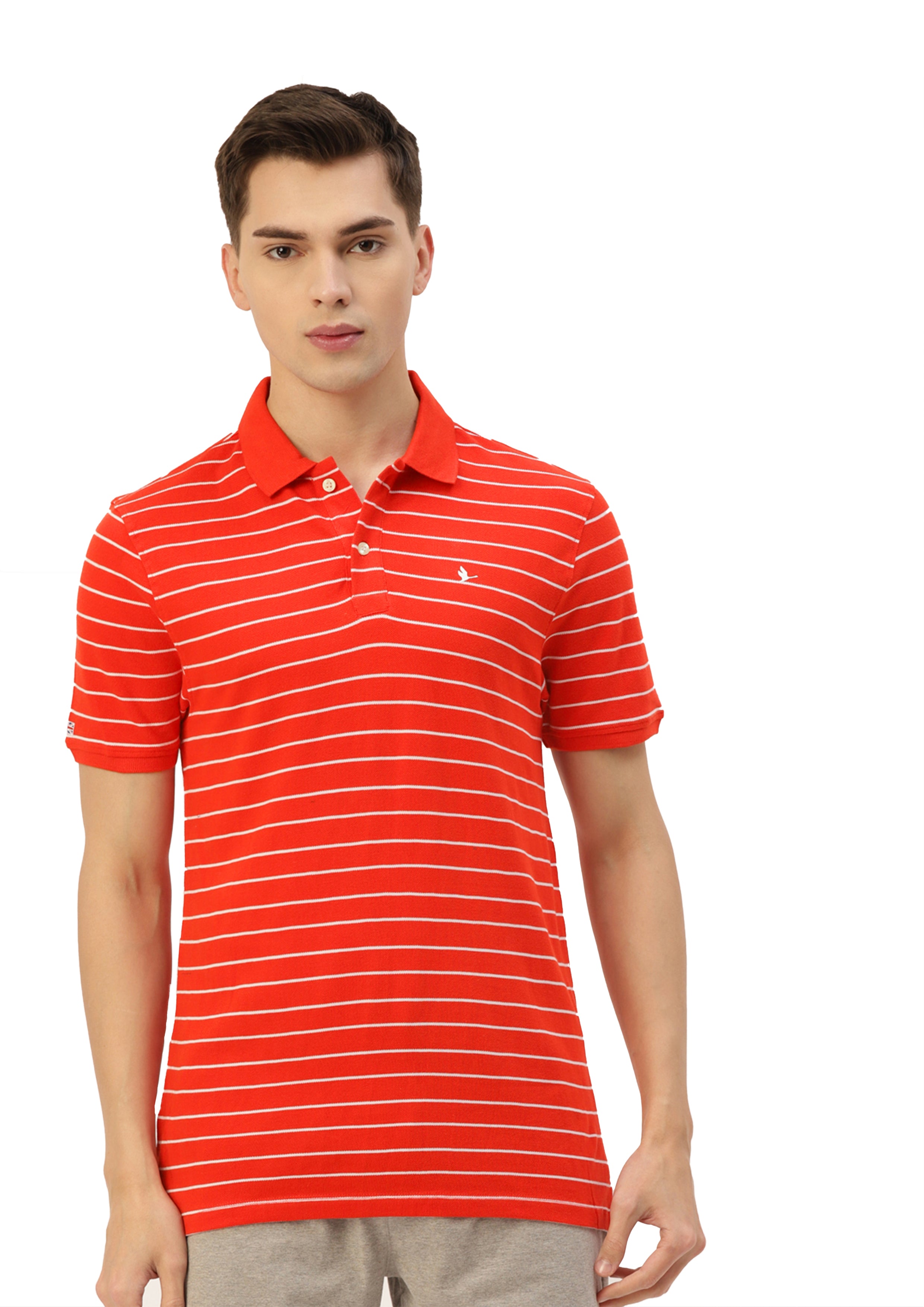Premium Red Striped Half Sleeve Polo