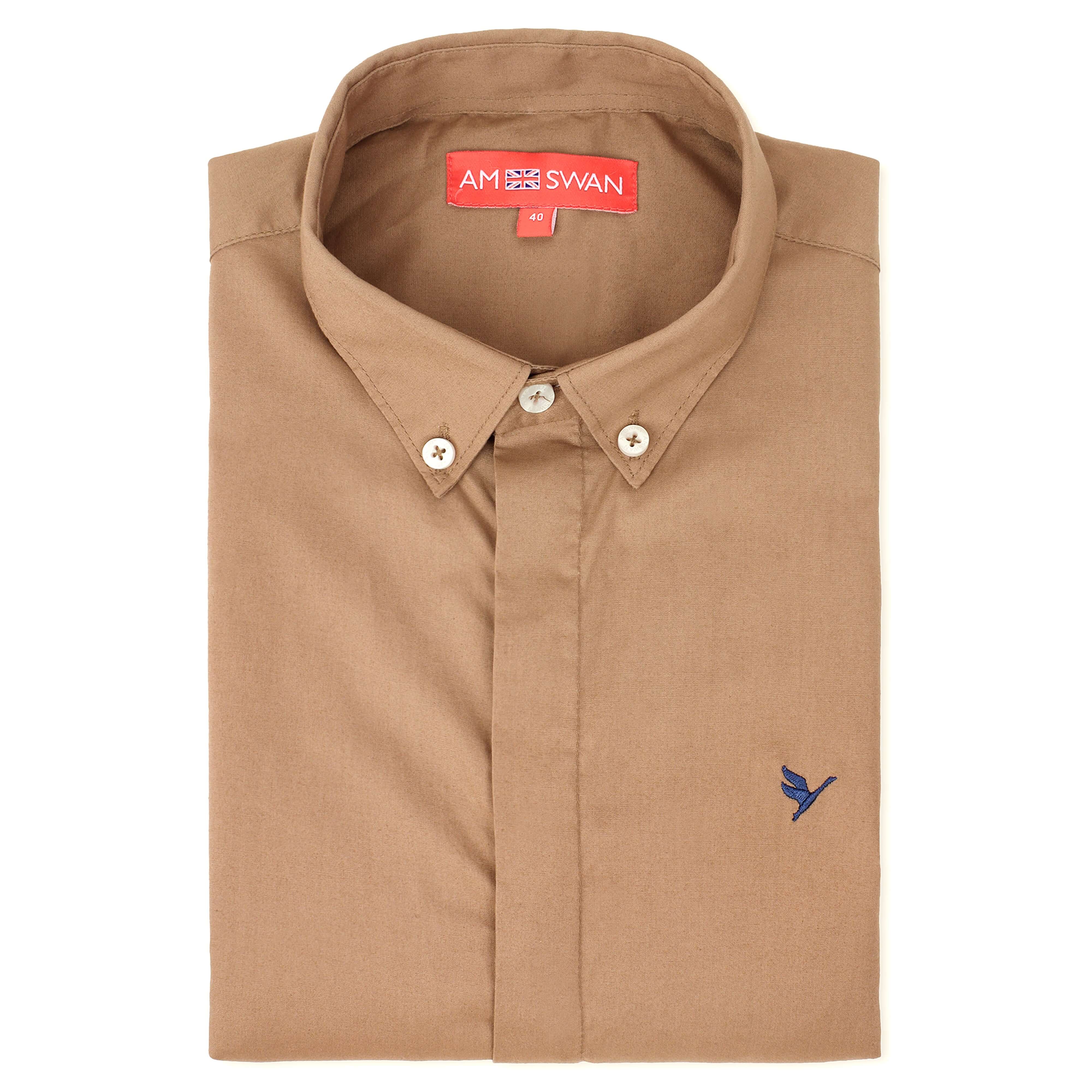 Brown Shirt With Premium Cotton Lycra