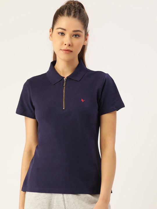 Womens Premium Cotton Solid Half Sleeve Polo T-Shirts