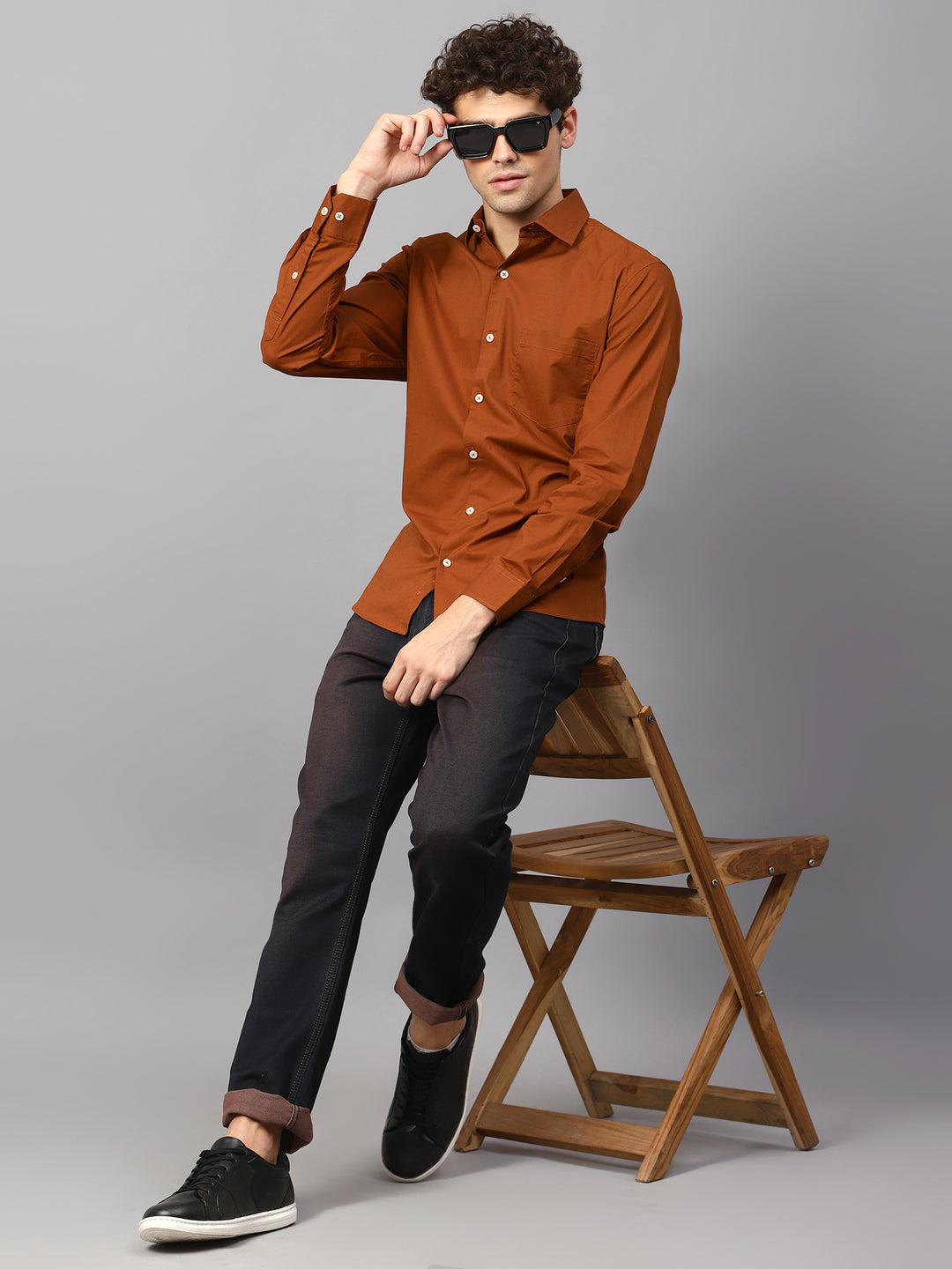Premium Cotton Lycra Rust Shirt