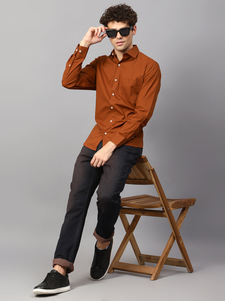 Premium Cotton Lycra Rust Shirt
