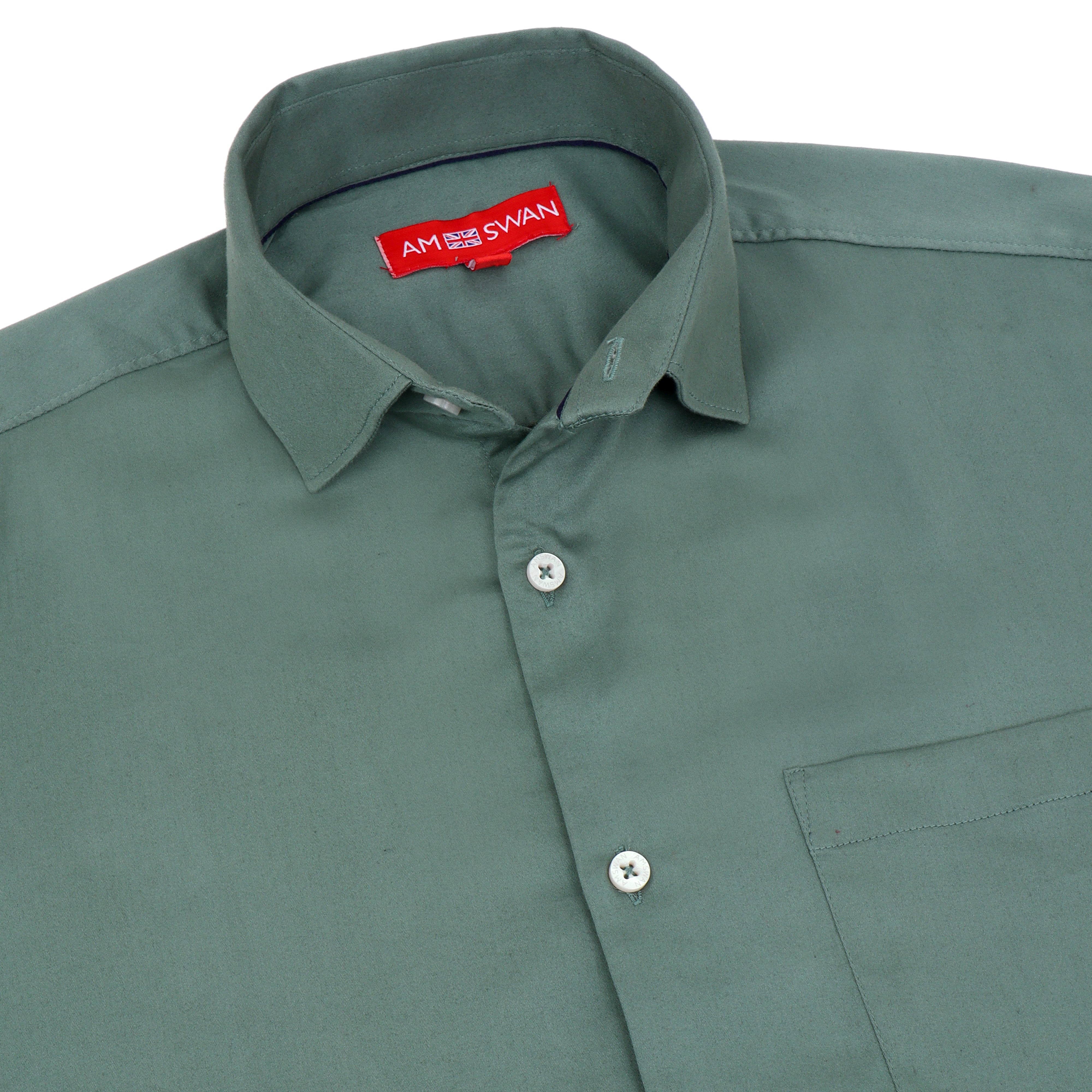 Premium Cotton Lycra Satin Sea Green Shirt