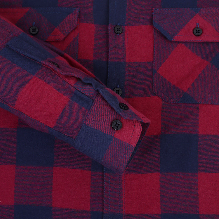 Premium Cotton Maroon Flannel Full Sleeves Shirt