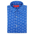Amswan Men'S Premium Rayon Shirt With Blue Block Print